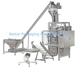 Powder packaging machine with turn table