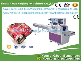 Food packaging plastic roll film and laminated roll film use on pillow packing machine