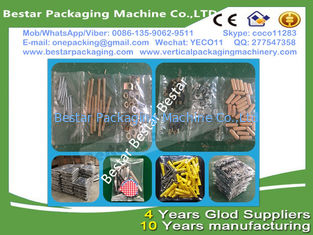 Plastic part counting and packing machine, plastic part pouch making machine, plastic part weighting and packing machine