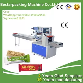 Horizontal pillow flow pack energy bar wrapping machine