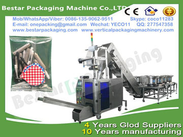 Plastic part counting and packing machine, plastic part pouch making machine, plastic part weighting and packing machine