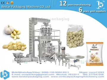 How to make onion garlic /Fresh Peeled Garlic pouch well by Bestar weigher packing machinery